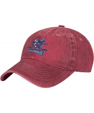 Ecsu Viking Logo Unisex Adjustable for Hat Baseball Cap Casquette Red $11.18 Baseball Caps