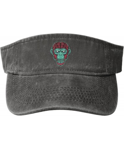 Funny Monkey Head Sun Visor Hats for Women Men Sun Hat Vintage Golf Hat Adjustable Baseball Cap Deep Heather $12.13 Visors