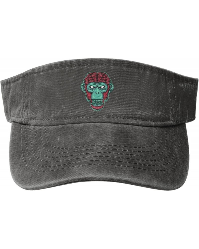 Funny Monkey Head Sun Visor Hats for Women Men Sun Hat Vintage Golf Hat Adjustable Baseball Cap Deep Heather $12.13 Visors