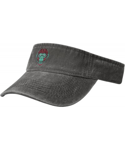 Funny Monkey Head Sun Visor Hats for Women Men Sun Hat Vintage Golf Hat Adjustable Baseball Cap Deep Heather $12.13 Visors