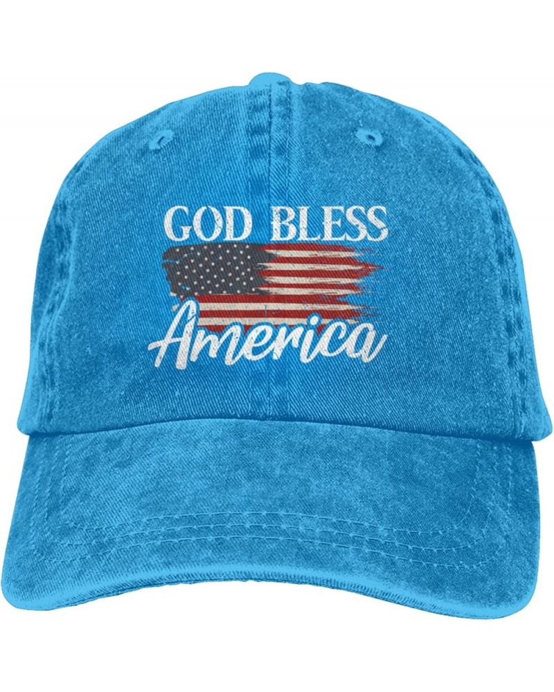 God Bless America Patriotic USA Baseball Caps Men Women Ball Hat Adjustable Trucker Hat Blue $10.17 Baseball Caps