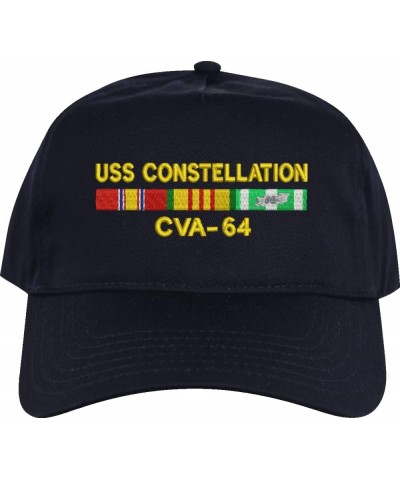 USS Constellation CVA-64 with Vietnam Service Ribbons Embroidered Cap Navy Blue Imported High Profile $23.07 Baseball Caps