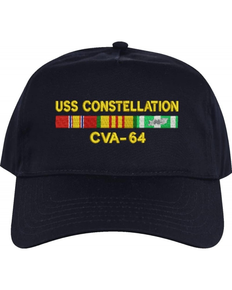 USS Constellation CVA-64 with Vietnam Service Ribbons Embroidered Cap Navy Blue Imported High Profile $23.07 Baseball Caps