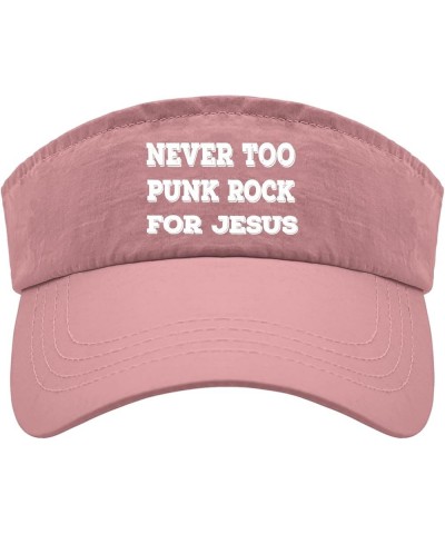 Never Too Punkk Rockk for Jesus Cap Visor for Teens Baseball Caps Cute Sun Visors Pink $12.09 Visors