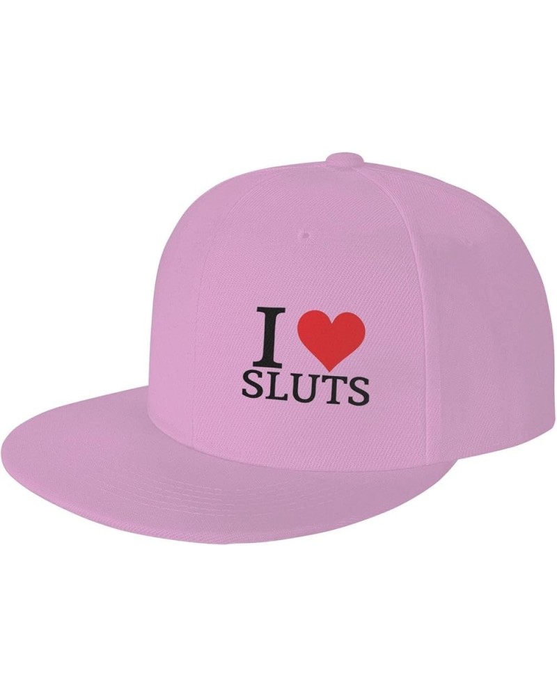 I Hot Love Sluts Funny Trucker Hat Men Baseball Cap Women Dad Hat Sun Hat Adjustable Ponytail Hat Black Pink $18.26 Baseball ...