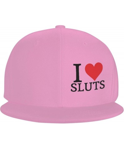 I Hot Love Sluts Funny Trucker Hat Men Baseball Cap Women Dad Hat Sun Hat Adjustable Ponytail Hat Black Pink $18.26 Baseball ...