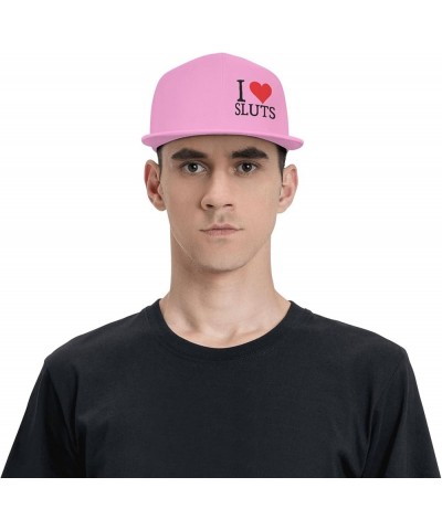 I Hot Love Sluts Funny Trucker Hat Men Baseball Cap Women Dad Hat Sun Hat Adjustable Ponytail Hat Black Pink $18.26 Baseball ...