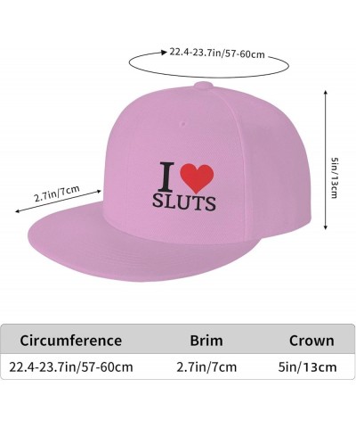 I Hot Love Sluts Funny Trucker Hat Men Baseball Cap Women Dad Hat Sun Hat Adjustable Ponytail Hat Black Pink $18.26 Baseball ...