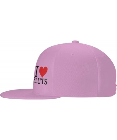 I Hot Love Sluts Funny Trucker Hat Men Baseball Cap Women Dad Hat Sun Hat Adjustable Ponytail Hat Black Pink $18.26 Baseball ...