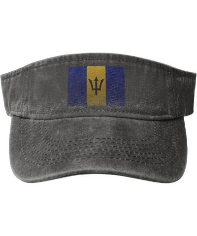 Flag of Barbados Knitting Effect Sun Hat Sun Visor Hats for Women Men Baseball Cap Golf Hats Deep Heather $11.36 Sun Hats