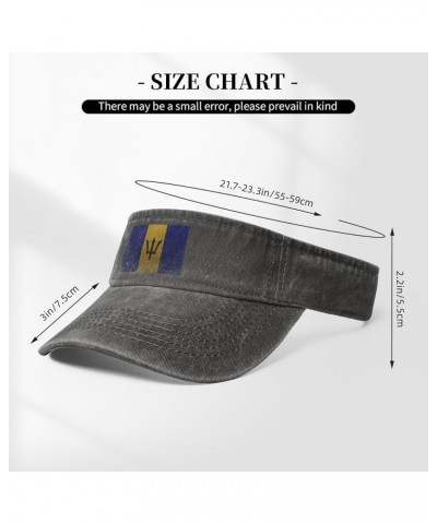 Flag of Barbados Knitting Effect Sun Hat Sun Visor Hats for Women Men Baseball Cap Golf Hats Deep Heather $11.36 Sun Hats