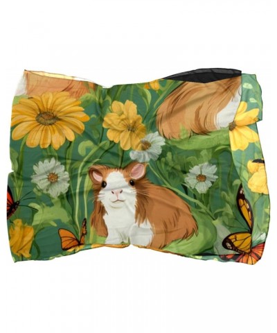 Silk Scarf for Women Hair,Long Lightweight Shawl Wrap,Floral Plant Guinea Pigs $11.68 Scarves