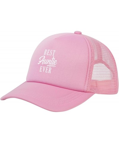 Best Auntie Ever Hat Casual Baseball Cap Adjustable Sports Dad Trucker Hat Black Pink $12.16 Baseball Caps