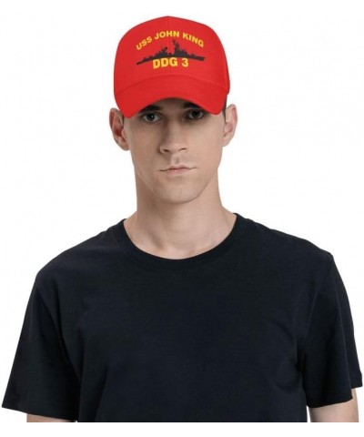 USS John King DDG 3 Flag Denim Hats Baseball Caps Fisherman's hat Knitted hat Red $13.79 Baseball Caps