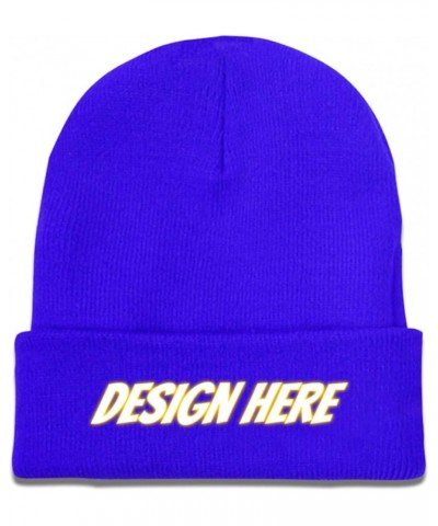 Design Knit Beanie Custom Text for Men Women Black Blue $9.84 Skullies & Beanies