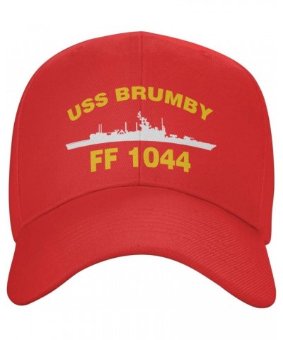 USS Brumby FF 1044 DE 1044 Flag Baseball Caps-Denim Hats Cowboy Knit hat Fisherman's hat Red $13.98 Baseball Caps