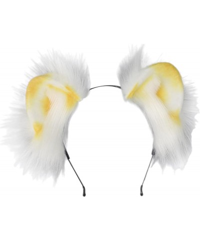 Adult Teens Cute Spring Summer Cat Ears Shape Headband Plush Hair Hoop Makeup Live Broadcast Cosplay Party Headpieces Yellow ...