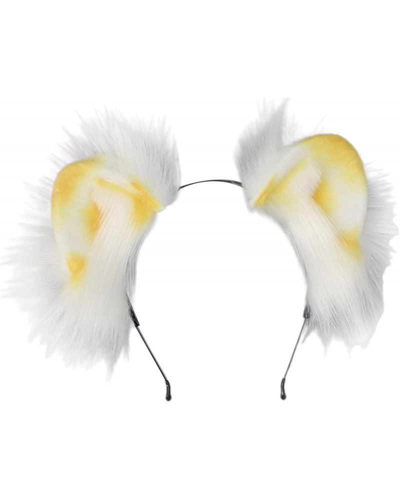 Adult Teens Cute Spring Summer Cat Ears Shape Headband Plush Hair Hoop Makeup Live Broadcast Cosplay Party Headpieces Yellow ...