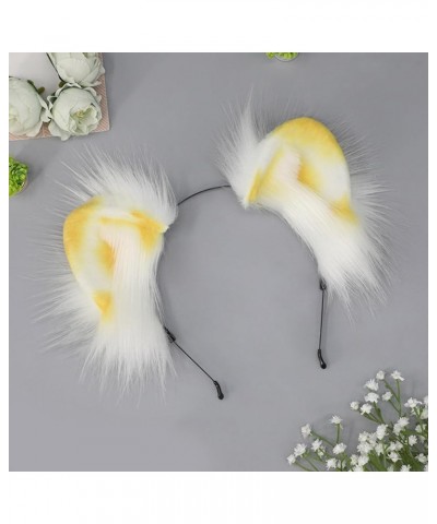 Adult Teens Cute Spring Summer Cat Ears Shape Headband Plush Hair Hoop Makeup Live Broadcast Cosplay Party Headpieces Yellow ...