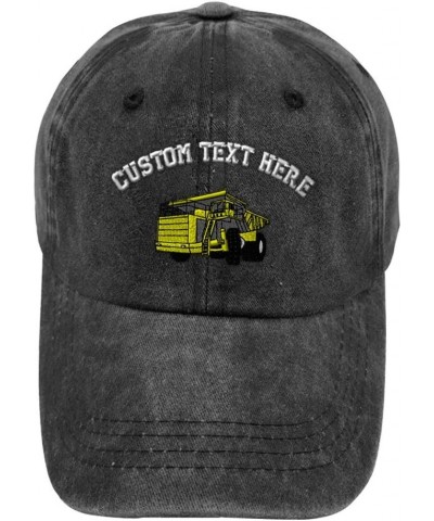 Custom Vintage Washed Hat Yellow Big Dump Truck Embroidery Dad for Men & Women Black Personalized Text Here $12.40 Baseball Caps