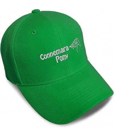 Custom Baseball Cap Connemara Pony Horses Breed Acrylic Pony Dad Hats for Men and Women Kelly Green Design Only $10.80 Baseba...