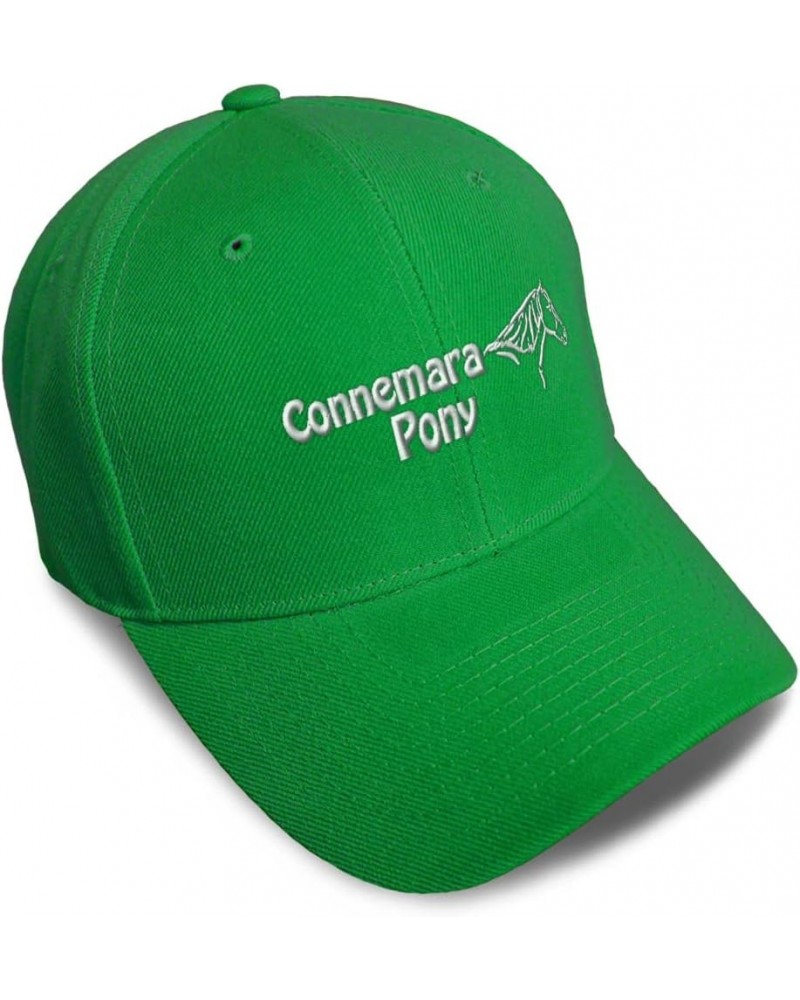 Custom Baseball Cap Connemara Pony Horses Breed Acrylic Pony Dad Hats for Men and Women Kelly Green Design Only $10.80 Baseba...