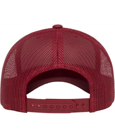 Embroidered Outdoors Mountain Trucker Snapback Cap Mesh Back Men and Women Cranberry - Mtnwt $15.09 Baseball Caps