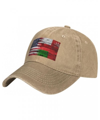 Baseball Cap US Oman America Flag Washed Denim Adjustable Fashion Unique Hat for Men Women $13.67 Baseball Caps