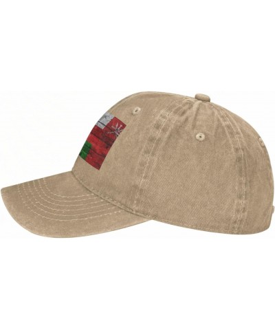 Baseball Cap US Oman America Flag Washed Denim Adjustable Fashion Unique Hat for Men Women $13.67 Baseball Caps