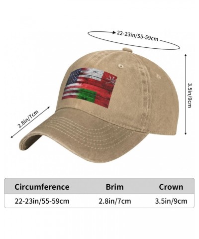 Baseball Cap US Oman America Flag Washed Denim Adjustable Fashion Unique Hat for Men Women $13.67 Baseball Caps