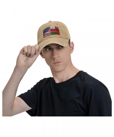 Baseball Cap US Oman America Flag Washed Denim Adjustable Fashion Unique Hat for Men Women $13.67 Baseball Caps