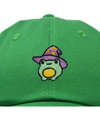 Sorcerer Frog Embroidered Cap Cotton Baseball Cute Cool Dad Hat Womens Kelly Green $13.20 Baseball Caps