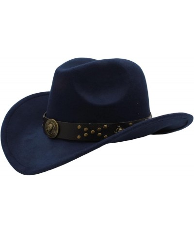 Chic Cowboy Hats for Women Imitation Wool Fashion Gentleman Cowboy Hat Wide Brim Jazz Cap with Leather Band Trim Gray $30.54 ...