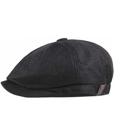 Summer Spring Thin Retro Beret Breathable Men's Newsboy Cap Casual Unisex Octagonal Flat Cap E $15.11 Newsboy Caps