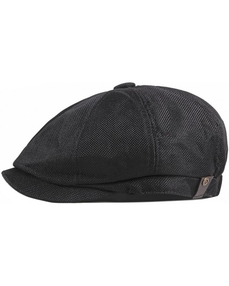 Summer Spring Thin Retro Beret Breathable Men's Newsboy Cap Casual Unisex Octagonal Flat Cap E $15.11 Newsboy Caps