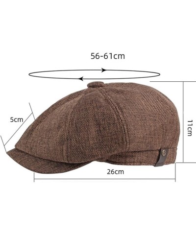 Summer Spring Thin Retro Beret Breathable Men's Newsboy Cap Casual Unisex Octagonal Flat Cap E $15.11 Newsboy Caps