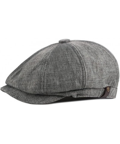 Summer Spring Thin Retro Beret Breathable Men's Newsboy Cap Casual Unisex Octagonal Flat Cap E $15.11 Newsboy Caps