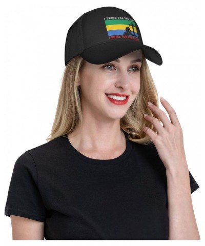 I Stand for The Gabon Flag and I Kneel for The Cross Baseball Cap Men's and Women's Baseball Hat Adjustable Casual Outdoor Br...