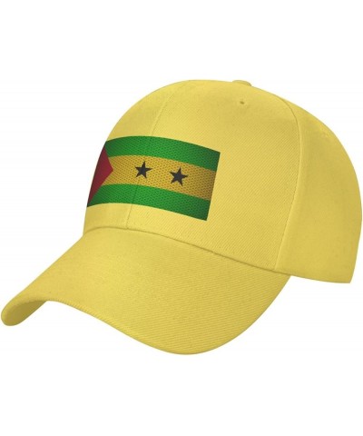 Adjustable Flag of Sao Tome and Principe Baseball Cap Women Men Hat Truck Driver Baseball Caps Sun Hats Yellow $12.21 Basebal...