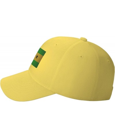 Adjustable Flag of Sao Tome and Principe Baseball Cap Women Men Hat Truck Driver Baseball Caps Sun Hats Yellow $12.21 Basebal...