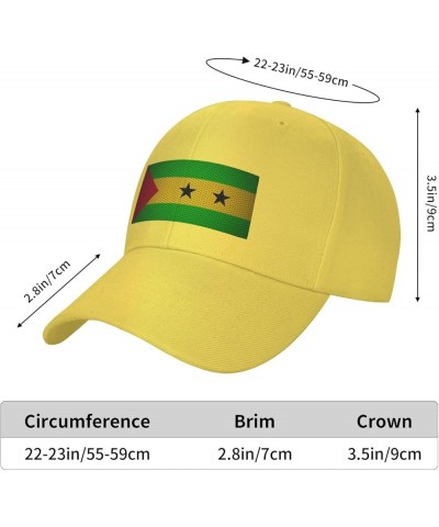 Adjustable Flag of Sao Tome and Principe Baseball Cap Women Men Hat Truck Driver Baseball Caps Sun Hats Yellow $12.21 Basebal...