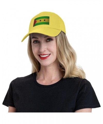 Adjustable Flag of Sao Tome and Principe Baseball Cap Women Men Hat Truck Driver Baseball Caps Sun Hats Yellow $12.21 Basebal...