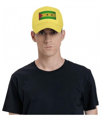 Adjustable Flag of Sao Tome and Principe Baseball Cap Women Men Hat Truck Driver Baseball Caps Sun Hats Yellow $12.21 Basebal...