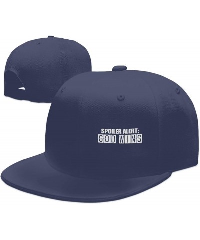 Spoilers Alerts God Wins Hats for Men Women Adjustable Flat Brim Bill Baseball Cap Novetly Hip Hop Trucker Hat Black Navy Blu...