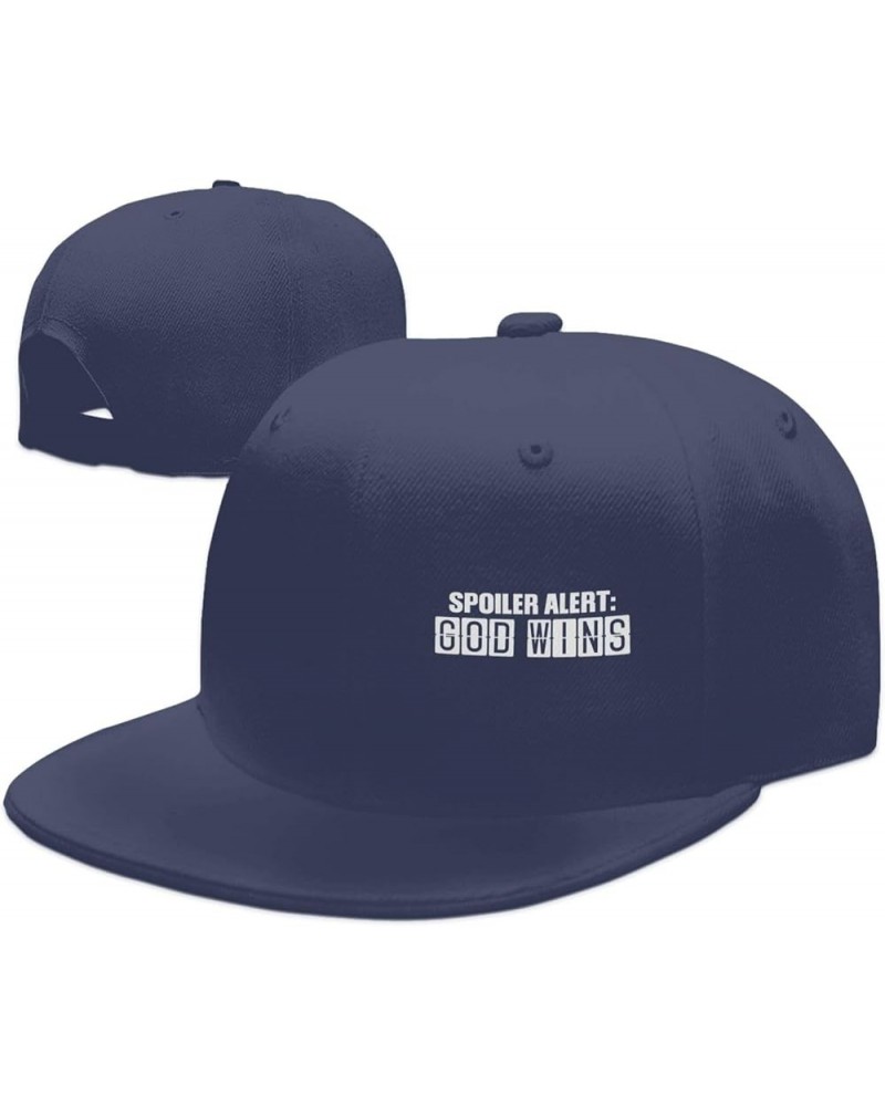 Spoilers Alerts God Wins Hats for Men Women Adjustable Flat Brim Bill Baseball Cap Novetly Hip Hop Trucker Hat Black Navy Blu...