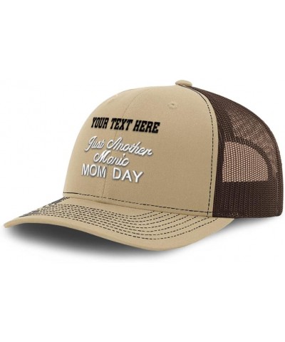 Custom Richardson Trucker Hat Just Another Manic Mom Day Polyester Baseball Cap Khaki Coffee Personalized Text Here $16.44 Ba...