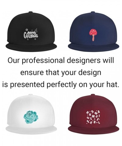 Custom Hat Add Your Name Logo Text or Image Here Personalized Flat Bill Hats Dark Red $8.05 Baseball Caps