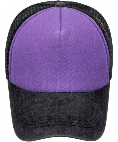 Baseball Cap for Women Trucker Dad Hat Adjustable Men Ponytail Hat Womens Cap Women Caps Cap for Women Purple $6.02 Baseball ...