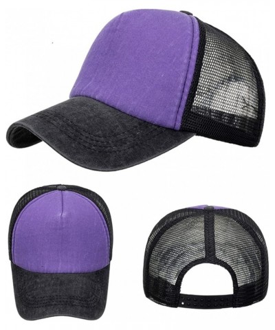 Baseball Cap for Women Trucker Dad Hat Adjustable Men Ponytail Hat Womens Cap Women Caps Cap for Women Purple $6.02 Baseball ...