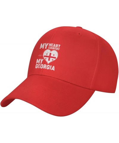 Adjustable My Heart My Country My Georgia Baseball Cap Women Men Hat Truck Driver Baseball Caps Sun Hats Red $10.54 Baseball ...